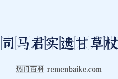 司马君实遗甘草杖是什么意思的图片